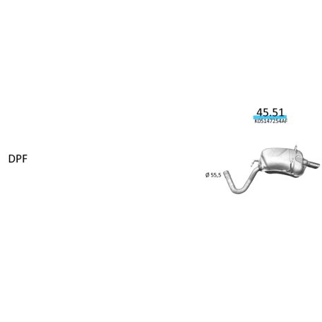 EDEX 45.51 - Chrysler/ Jeep/ Fiat kipufogó hátsó dob