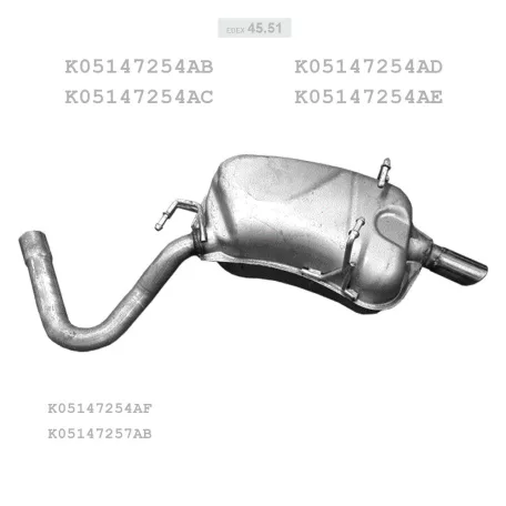 EDEX 45.51 - Kipufogó hátsó dob CHRYSLER JOURNEY 2.0 D (2008-)
