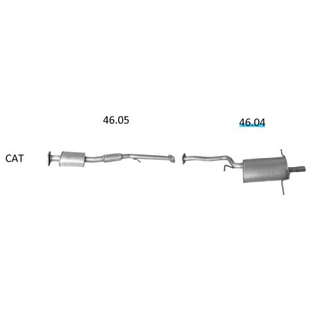 EDEX 46.04 Subaru Impreza/Forester kipufogó hátsó dob