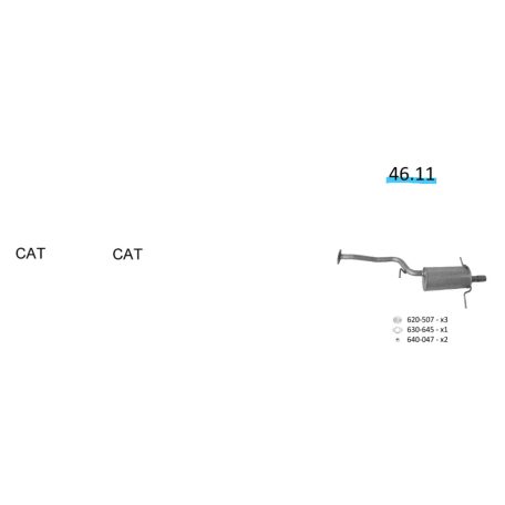EDEX 46.11 Subaru Impreza kipufogó hátsó dob