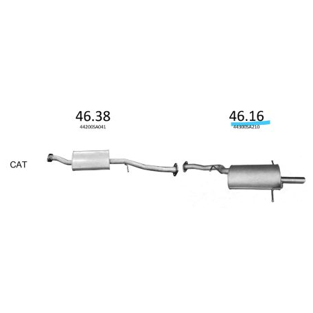 EDEX 46.16 Subaru Forester kipufogó hátsó dob