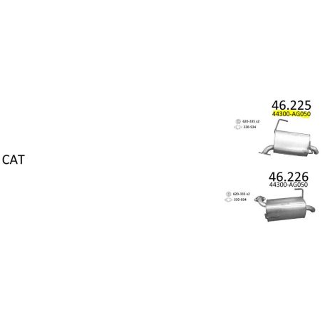 EDEX 46.225 - Subaru Legacy/Outback kipufogó hátsó dob