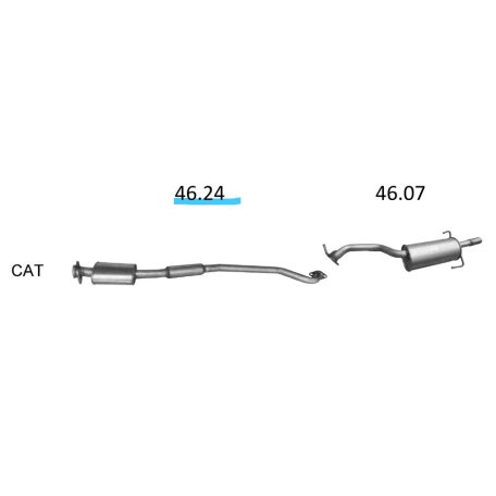 EDEX 46.24 Subaru Legacy III/Outback kipufogó közép dob