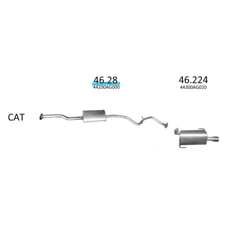 EDEX 46.28 Subaru Legacy IV kipufogó közép dob