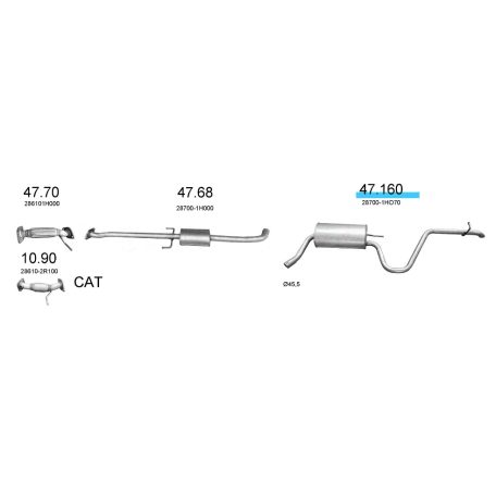 EDEX 47.160 - Hyundai I30 / Kia Ceed kipufogó hátsó dob