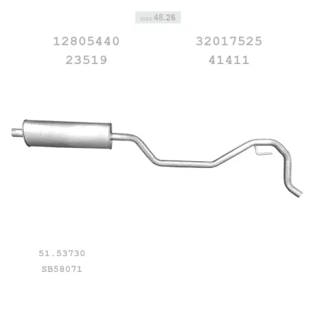 Edex 48.26 Saab 9-3 II kipufogó közép dob
