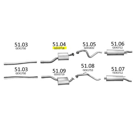 EDEX 51.04 - Jaguar XJ / XJS kipufogó közép dob
