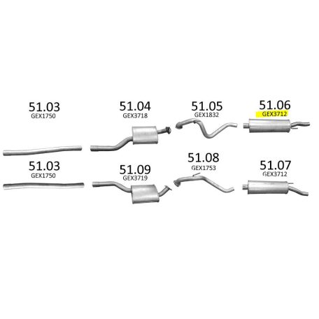 EDEX 51.06 - Jaguar XJS kipufogó hátsó dob