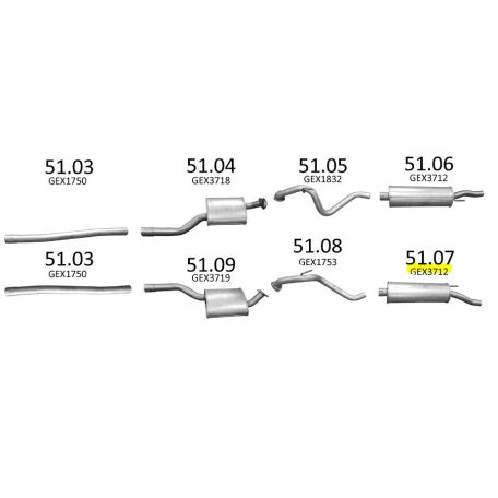 EDEX 51.07 - Jaguar XJS kipufogó hátsó dob