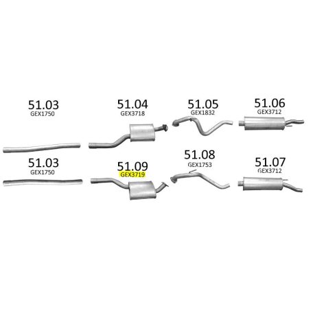EDEX 51.09 - Jaguar XJ / XJS kipufogó közép dob