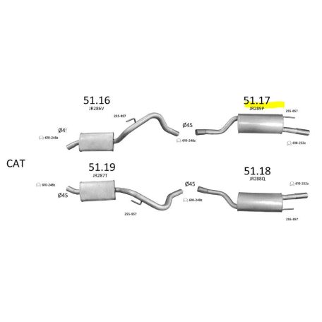 EDEX 51.17 - Jaguar XJ kipufogó hátsó dob