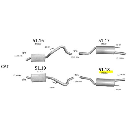 EDEX 51.18 - Jaguar XJ kipufogó hátsó dob
