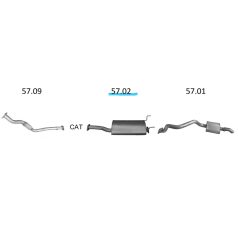 EDEX 57.02 - Ssangyong Rexton kipufogó középdob