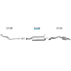 EDEX 57.03 kipufogó közép dob - Ssangyong Rexton 2.7 D