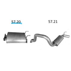 EDEX 57.20 - Ssangyong Korando/Musso kipufogó közép dob