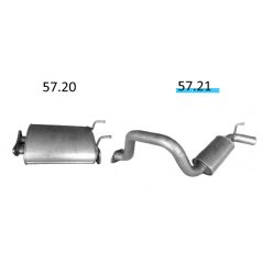 EDEX 57.21 Ssangyong Korando kipufogó hátsó dob