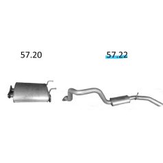 EDEX 57.22 Ssangyong Musso kipufogó hátsó dob