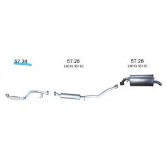 EDEX 57.24 Ssangyong Tivoli kipufogó első cső