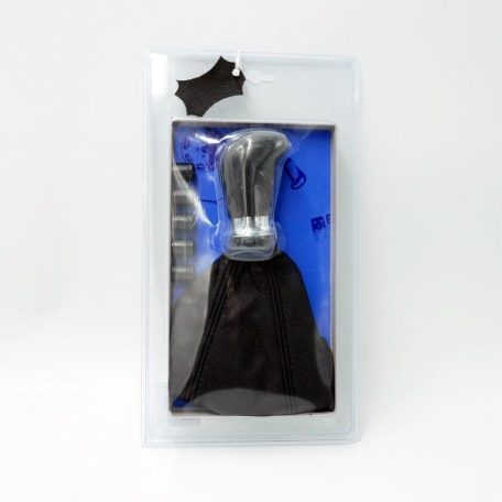 Váltógomb szoknyával, fekete bőr