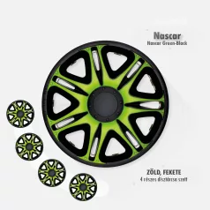 16" DÍSZTÁRCSA NASCAR ZÖLD-FEKETE, 4db