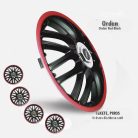 13" DÍSZTÁRCSA ORDEN FEKETE-PIROS, 4db