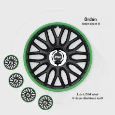 16" DÍSZTÁRCSA ORDEN R FEKETE-ZÖLD, 4db