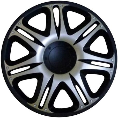 16" DÍSZTÁRCSA NASCAR EZÜST-FEKETE, 4db