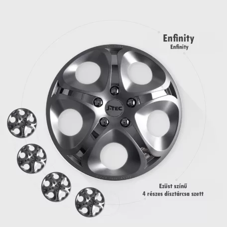 13" DÍSZTÁRCSA ENFINITY EZÜST, 4db
