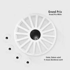 14" DÍSZTÁRCSA GRAND PRIX FEHÉR-FEKETE, 4db