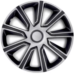 14" DÍSZTÁRCSA VERON CARBON EZÜST-FEKETE, 4db