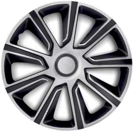 14" DÍSZTÁRCSA VERON CARBON EZÜST-FEKETE, 4db