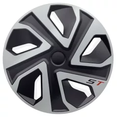   J-Tec ST 15" Ezüst/Fekete Dísztárcsa Garnitúra (4 db)