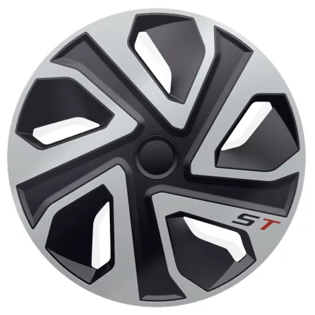 J-Tec ST 15" Ezüst/Fekete Dísztárcsa Garnitúra (4 db)