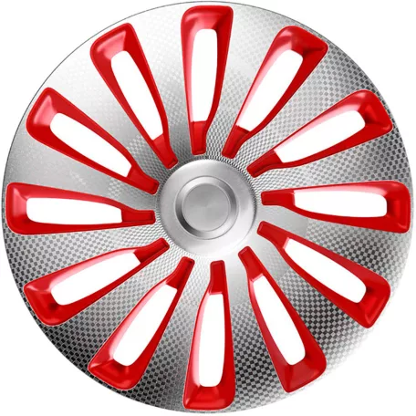 14" DÍSZTÁRCSA Sepang Carbon Silver Red 4db-os garnitúra