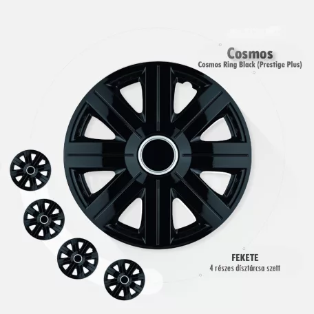 16" DÍSZTÁRCSA COSMOS RING PRESTIGE PLUS FEKETE, 4db