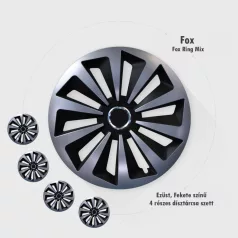 16" DÍSZTÁRCSA FOX RING MIX EZÜST-FEKETE, 4db