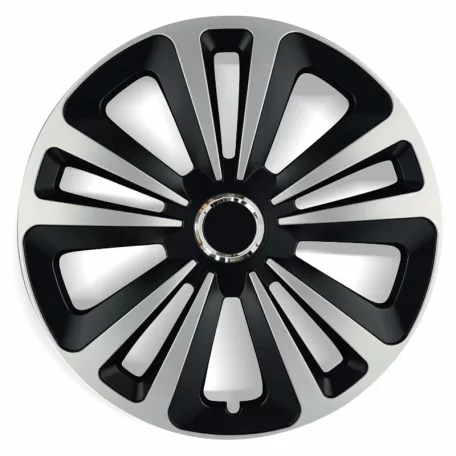 16" DÍSZTÁRCSA TERRA RING MIX EZÜST-FEKETE, 4db