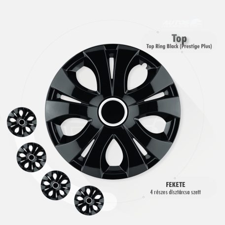 17" DÍSZTÁRCSA Top Ring Black 4db-os garnitúra