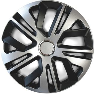 15" DÍSZTÁRCSA RAVEN RING MIX EZÜST-FEKETE, 4db