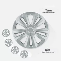 16" DÍSZTÁRCSA TERRA RING PRESTIGE EZÜST, 4db