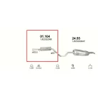 Polmo 01.104 – AUDI, SEAT, SKODA, VW Középső kipufogó dob