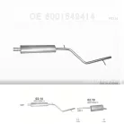 POLMO 02.14 - Kipufogó közép dob DACIA LOGAN 1.6 (2007-2013)