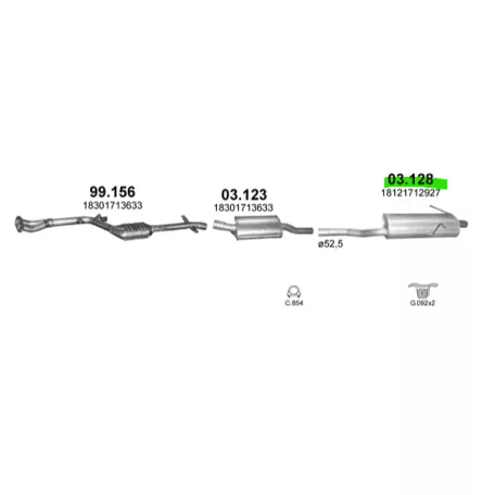 Polmo 03.128 – BMW 3 E46 Kipufogó hátsó dob