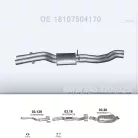 POLMO 03.18 - Kipufogó közép dob BMW 3 E46 2.2, 2.5, 3.0 (1998-2005)