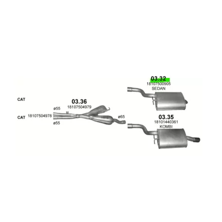 Polmo 03.32 – BMW 5 E39 Kipufogó hátsó dob