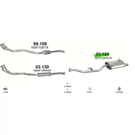 BMW 316i 1.6ti compact 94-99 Hátsó Kipufogó Dob - Polmo 03.124