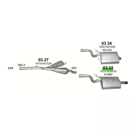 K03.33 BMW hátsó kipufogódob