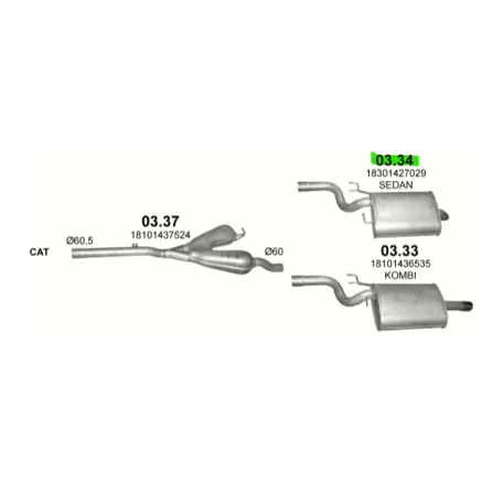 K03.34 BMW 5 E39 hátsó kipufogódob