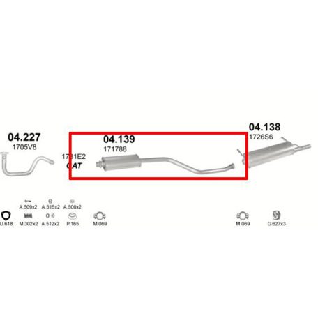 Marix 04-139 középső kipufogó dob – CITROEN Xsara, PEUGEOT 306