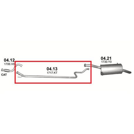 Polmo 04.13 – CITROEN, PEUGEOT Középső kipufogó cső